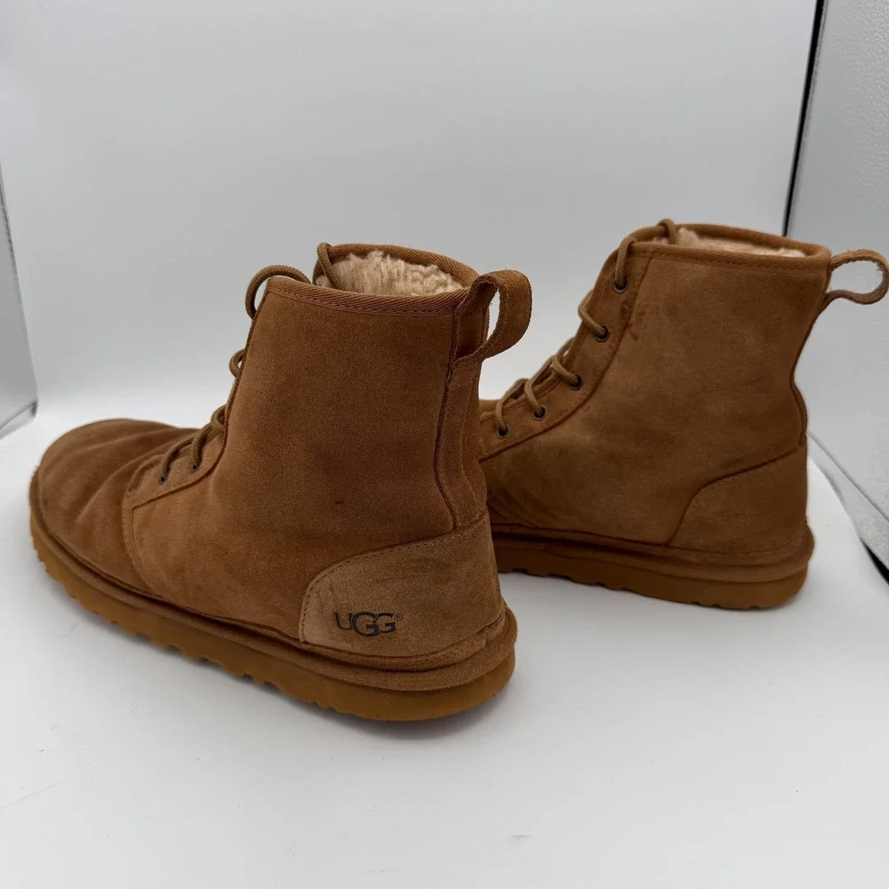 UGG Neumel Boots Mens Size 12 Good Chestnut Suede Lace Up Chukka